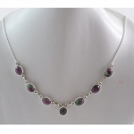 Silver gemstone jewelry necklace for women